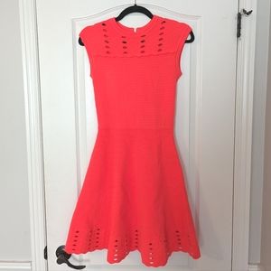 Ted Baker Highlighter Pink Knit Skater Dress